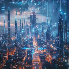 Fototapeta premium Bring to life the concept of 5G advancement with a futuristic