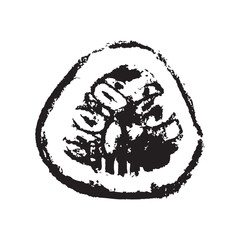 Passion fruit vector drawing in hand drawn style with rough charcoal and graphite texture. Flat black and white granadilla symbol for cosmetics or yogurt packaging and healthy vegetarian food labels.