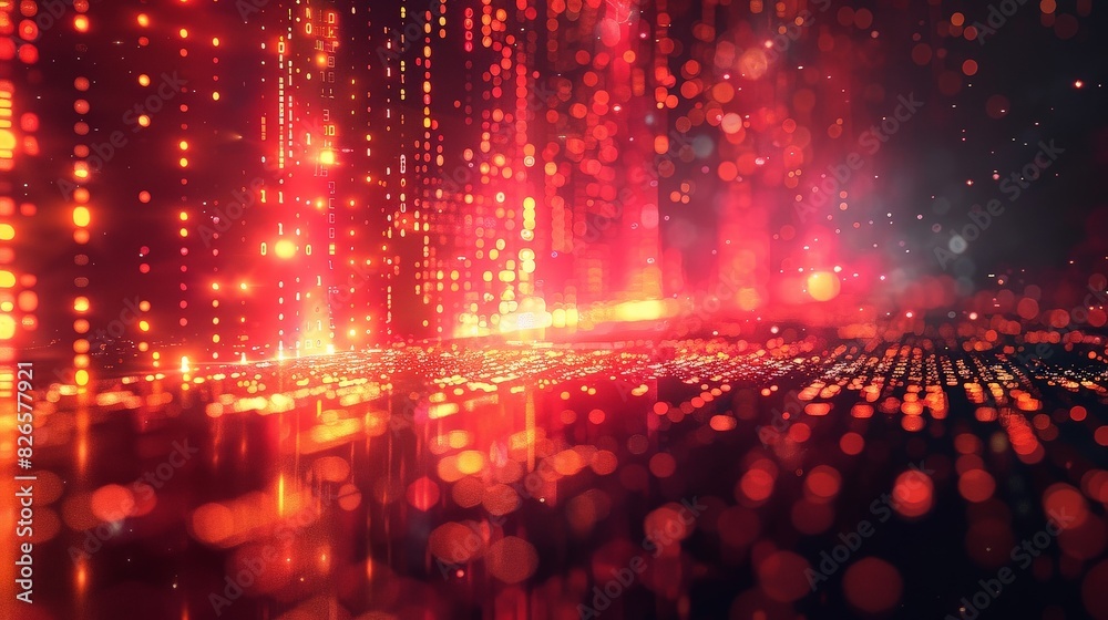 Poster Bright lights and blurs create an abstract background in this visually dynamic image.