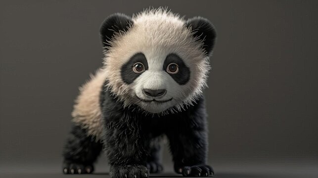 adorable baby giant panda playful endangered species realistic ai generated illustration - Powered by Adobe