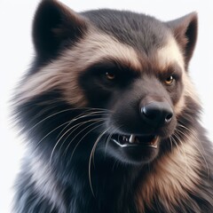 close up of a racoon