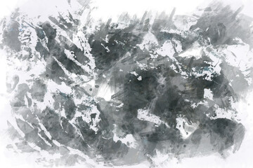 Black ink on white paper. Grunge background