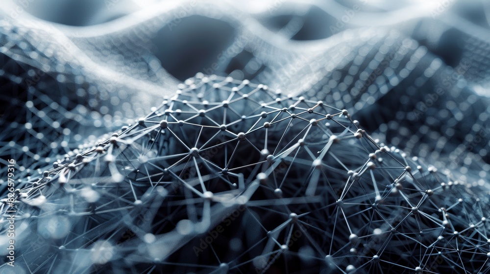 Aufkleber a breathtakingly realistic depiction of an abstract geometric mesh pattern, reminiscent of a cosmic 