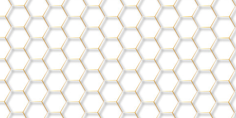 Modern simple style seamless pattern with hexagonal graphic design. Geometric art deco texture mosaic white background. abstract molecular structures in technology, wallpaper background, vector.