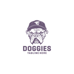 Head bulldog logo vector illustration