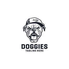 Head bulldog logo vector illustration