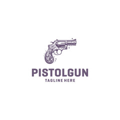 Pistol gun logo vector illustration