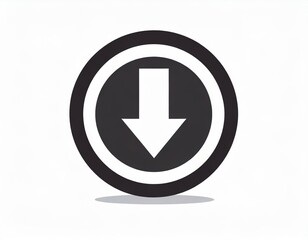 vector download icon, successful file download, downward arrow, white background, logo