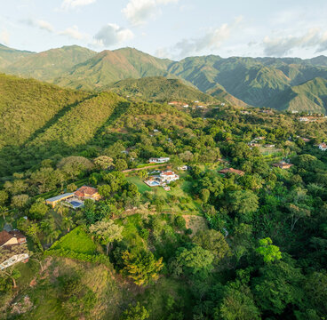 Aerial view of Finca Flaco, San Jeronimo, Antioquia, Colombia.