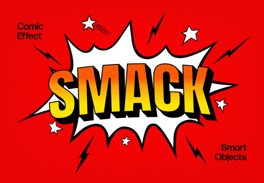 Red Colorful Comic Text Effect