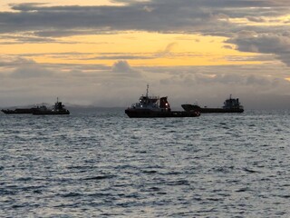 The scenery image of Seascape under the dramatic sky
