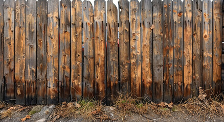 wide wooden fence with many plank