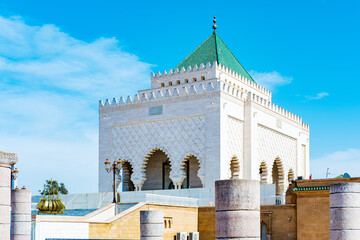 Rabat, Morocco - Mausoleum of Mohammed V and Hassan Tower. Rabat is the capital city of Morocco, an administrative city but very popular.