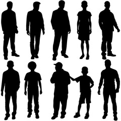 a-set-of-9pcs-father-and-son-black-silhouette-whit