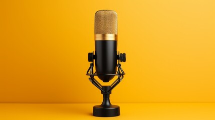Mic microphone on solid colour background, retro style  