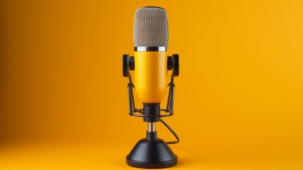 Mic microphone on solid colour background, retro style  
