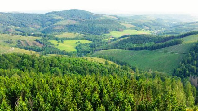 the siegerland and rothaar mountains in germany in spring 4k 25fps video