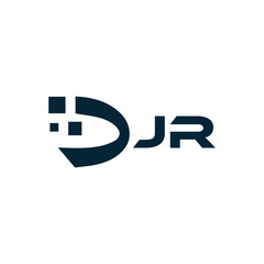 JR logo. J R design. White JR letter. JR, J R letter logo design. J R letter logo design in FIVE, FOUR, THREE, style. letter logo set in one artboard. J R letter logo vector design.