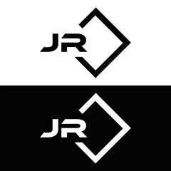 JR logo. J R design. White JR letter. JR, J R letter logo design. J R letter logo design in FIVE, FOUR, THREE, style. letter logo set in one artboard. J R letter logo vector design.