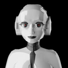 white robot made in 3d