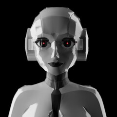white robot made in 3d