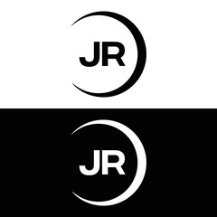 JR logo. J R design. White JR letter. JR, J R letter logo design. J R letter logo design in FIVE, FOUR, THREE, style. letter logo set in one artboard. J R letter logo vector design.