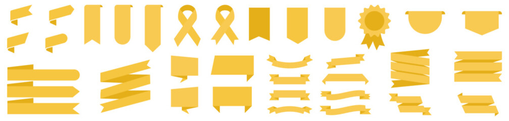 Ribbon label banner collection. Ribbons badges. Vector illustration