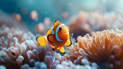 Captivating Clownfish Amidst Vibrant Anemones Showcasing the Intricate Wonders of Marine Ecosystems