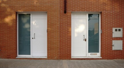 entrance doors to residential house