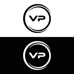 VP logo. V P design. White VP letter. VP, V P letter logo design. V P letter logo design in FIVE, FOUR, THREE, style. letter logo set in one artboard. V P letter logo vector design.