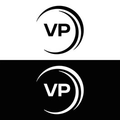 VP logo. V P design. White VP letter. VP, V P letter logo design. V P letter logo design in FIVE, FOUR, THREE, style. letter logo set in one artboard. V P letter logo vector design.