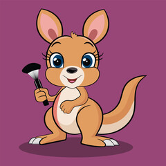 kangaroo with makeup illustration
