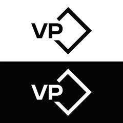VP logo. V P design. White VP letter. VP, V P letter logo design. V P letter logo design in FIVE, FOUR, THREE, style. letter logo set in one artboard. V P letter logo vector design.