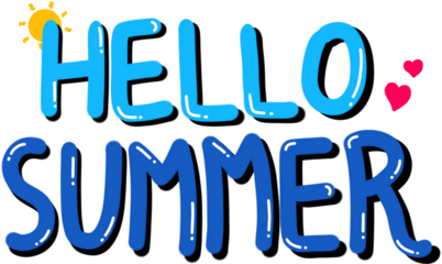 hello summer 여름 캘리그라피 일러스트