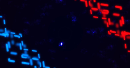 Cyberspace creative bg. Stary clouds moving with lines on diagonal motion graphic. Geometric linear spectrum blur lines cosmic explosion. Dynamic glittering defocused connection dots bg. Anime cartoon