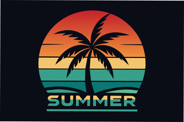 summer vibes with sea beach t-shirt retro design