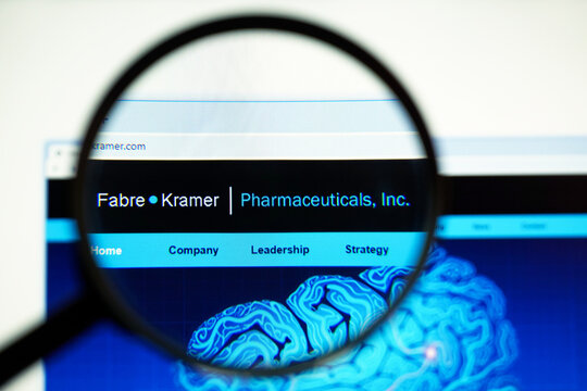 Los Angeles, California, USA - July 29 2019 : Homepage of Fabre Kramer Pharmaceuticals, Inc. .Official website