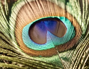 Obraz premium Abstract macro peacock feather