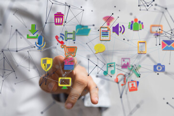 Protect Cloud Information Data Concept..