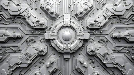 Futuristic abstract white machine background 