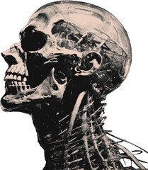Skulls and man grunge effect, halftone, monochrome. To make collages, pulp and punk posters. Cutouts. Cyber. Horror.  Retro. Pop art and dark design. 