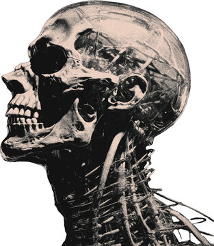 Skulls and man grunge effect, halftone, monochrome. To make collages, pulp and punk posters. Cutouts. Cyber. Horror.  Retro. Pop art and dark design. 