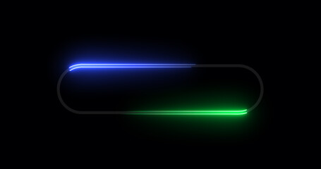 Neon retro style name placeholder neon sign board. Empty title space intro reveals shiny glowing rectangular frames for nightclubs, motels, and hotels. Circus billboard shows opener credit role asset.