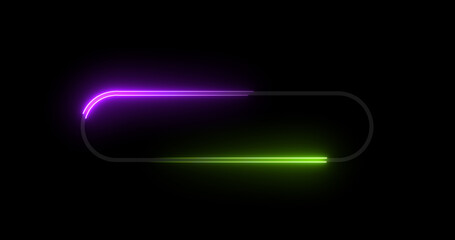 Neon retro style name placeholder neon sign board. Empty title space intro reveals shiny glowing rectangular frames for nightclubs, motels, and hotels. Circus billboard shows opener credit role asset.