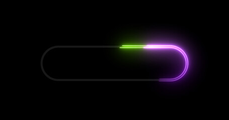 Neon retro style name placeholder neon sign board. Empty title space intro reveals shiny glowing rectangular frames for nightclubs, motels, and hotels. Circus billboard shows opener credit role asset.