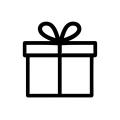 Simple black Present Christmas gift box icon