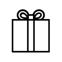 Simple black Present Christmas gift box icon