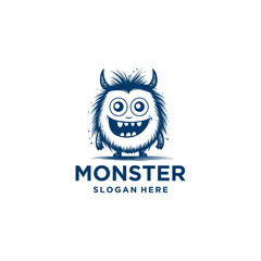Cute monster logo vector illustration