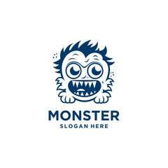 Cute monster logo vector illustration