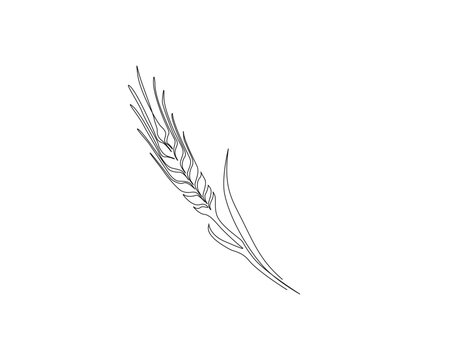 recommend clip art: Continuous one line drawing of wheat. Barley or Rye simple outline vector illustration. Editable stroke.
